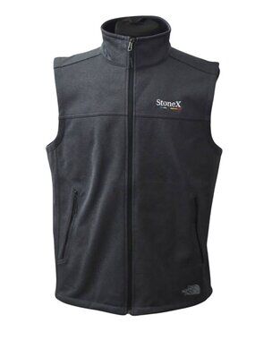 The North Face Ridgewall Vest Mens L Full Zip Dark Gray Soft Shell StoneX Logo